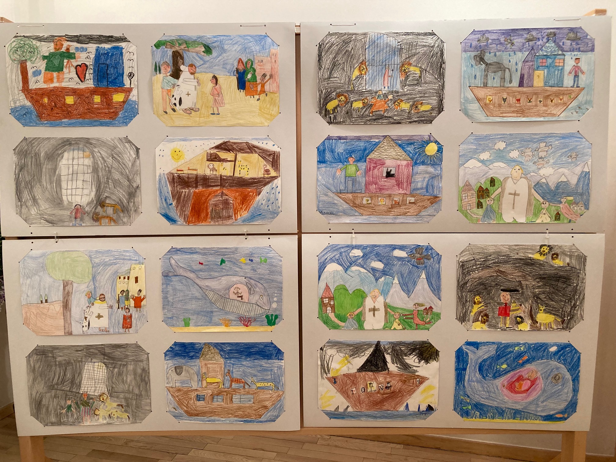 F&uuml;r die Wand-Gestaltung sorgten die Kinder der VS Tristach. Foto: Stangl