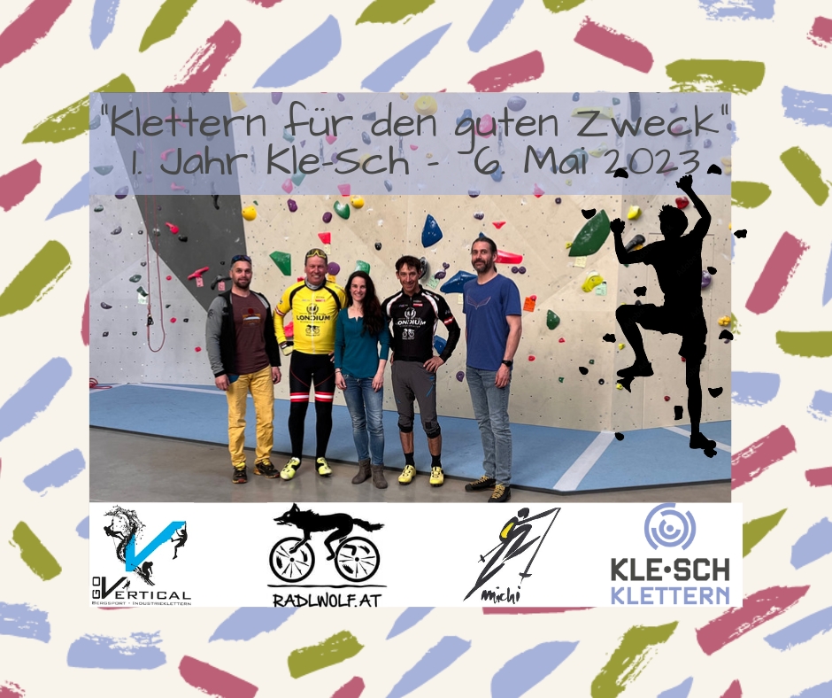 Klettern f&uuml;r den guten Zweck am 6. Mai/Plakat KLE-SCH