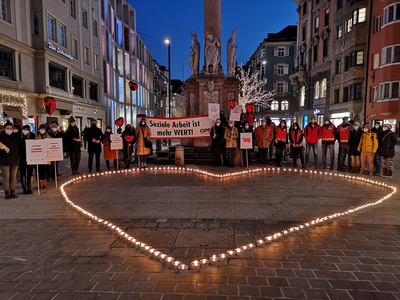 Bei der Aktion in der Maria-Theresien-Stra&szlig;e in Innsbruck, Foto: &Ouml;GB Tirol