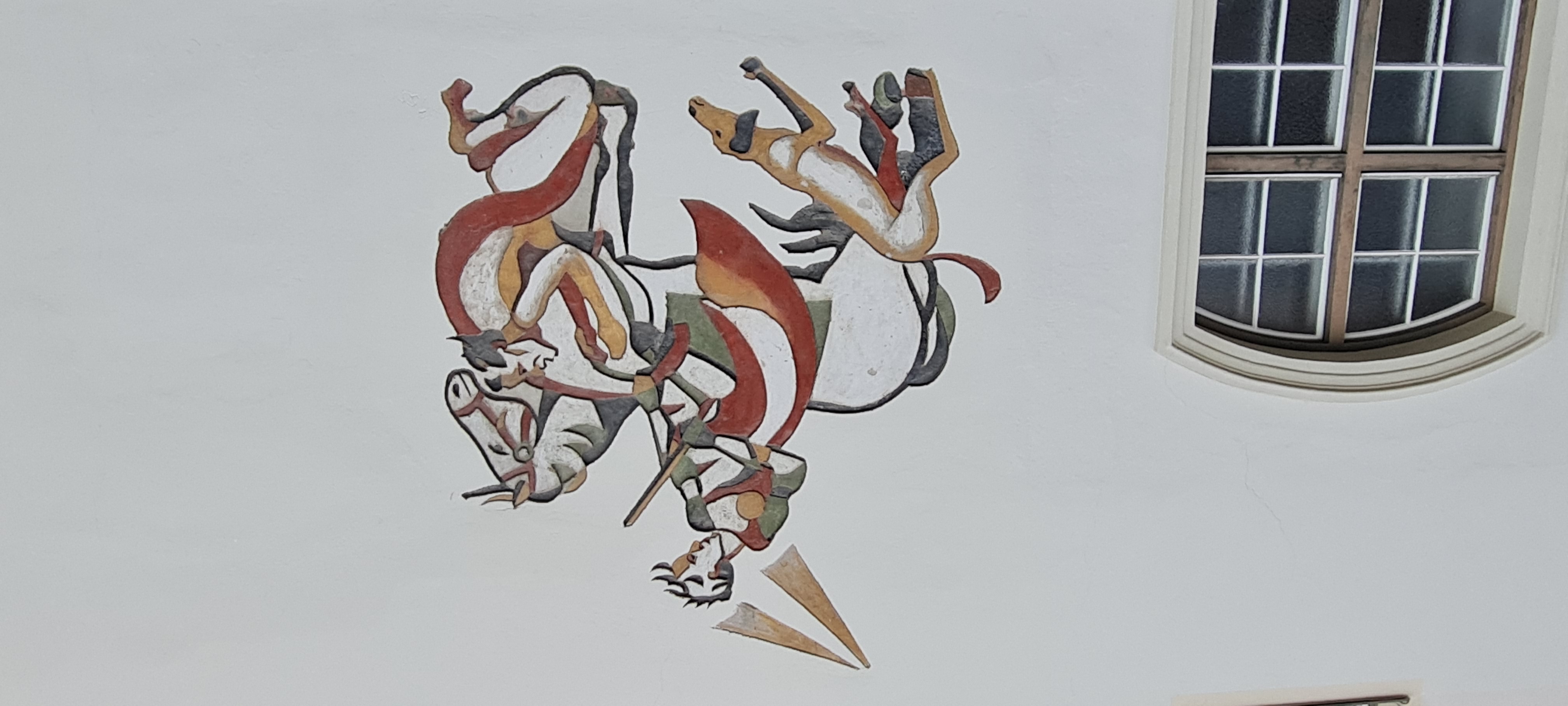 Sgraffito Werk am Pfarrjugendheim St. Andr&auml;, Foto: Zamojski