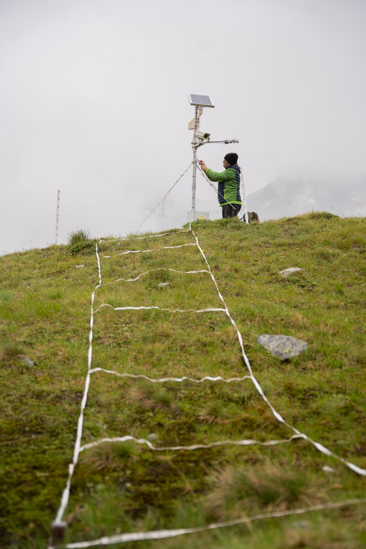 Im Rahmen des Langzeitmonitorings werden an ausgew&auml;hlten Standorten regelm&auml;&szlig;ig Daten aus 8 Fachdisziplinen erhoben. Unter anderem Boden- und Vegetationsproben sowie Wetterdaten. Foto: NPHT Dalpiaz