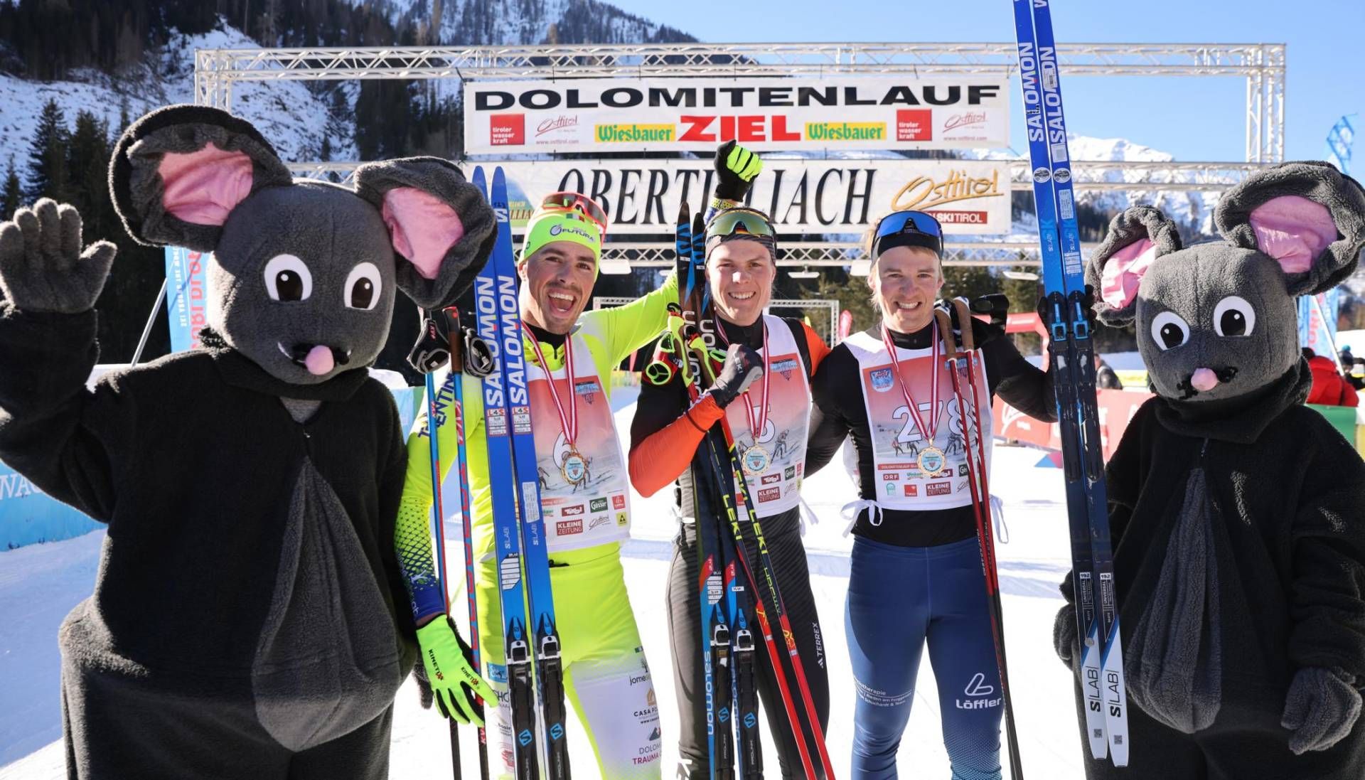 Das Podium 42km der Herren: Paolo Fanton (ITA), Christian Winker (GER), Matthias Vogler (GER). Foto: Expa Pictures