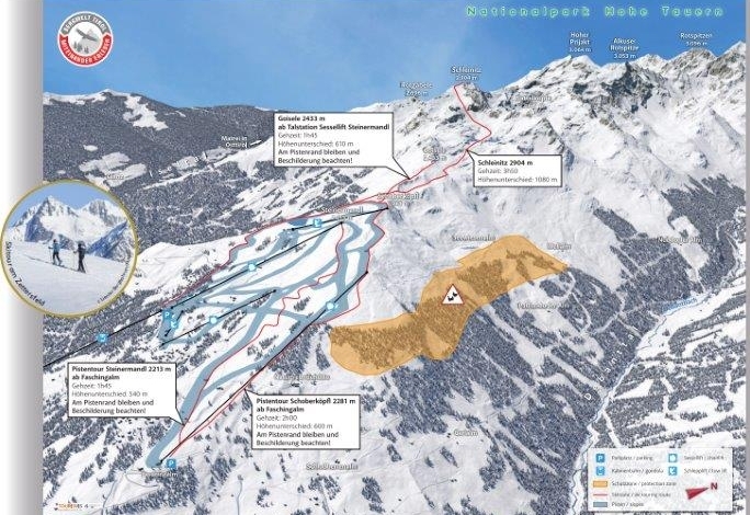 Lenkung f&uuml;r Wintersportler in Osttirols Bergwelt