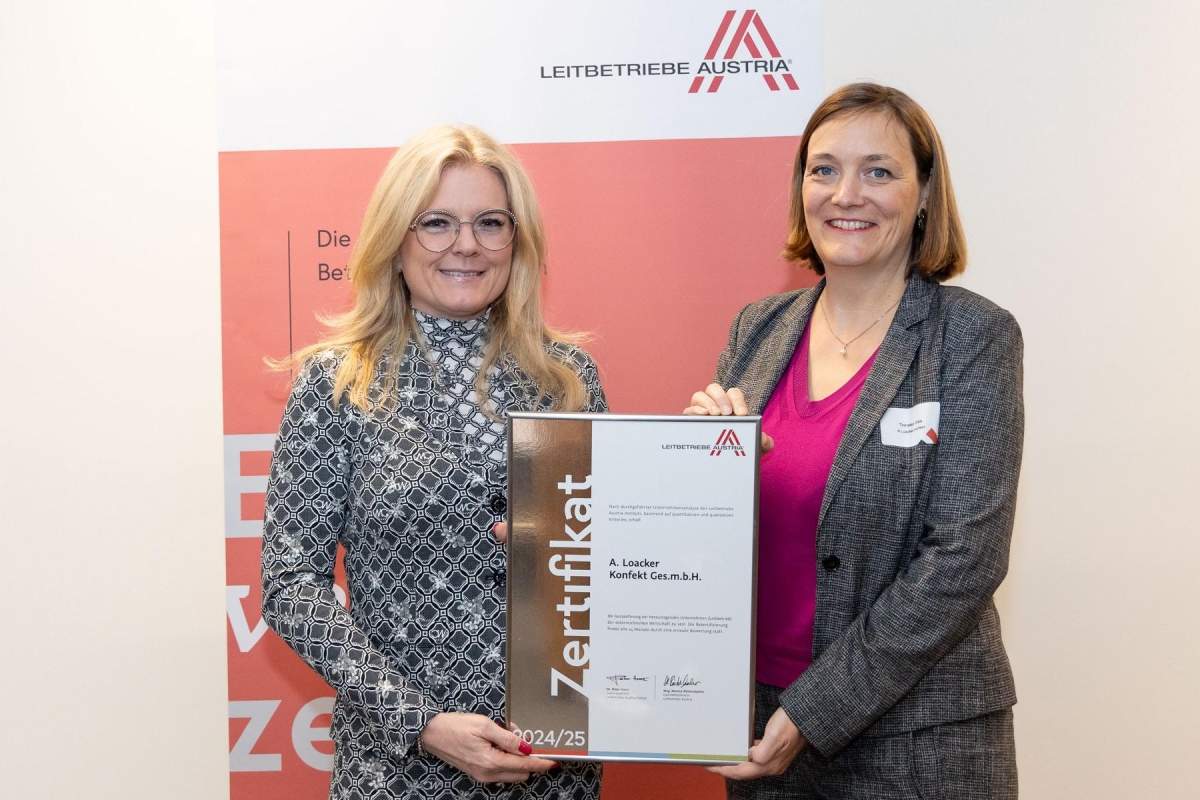 Loacker Konfekt als Leitbetrieb ausgezeichnet