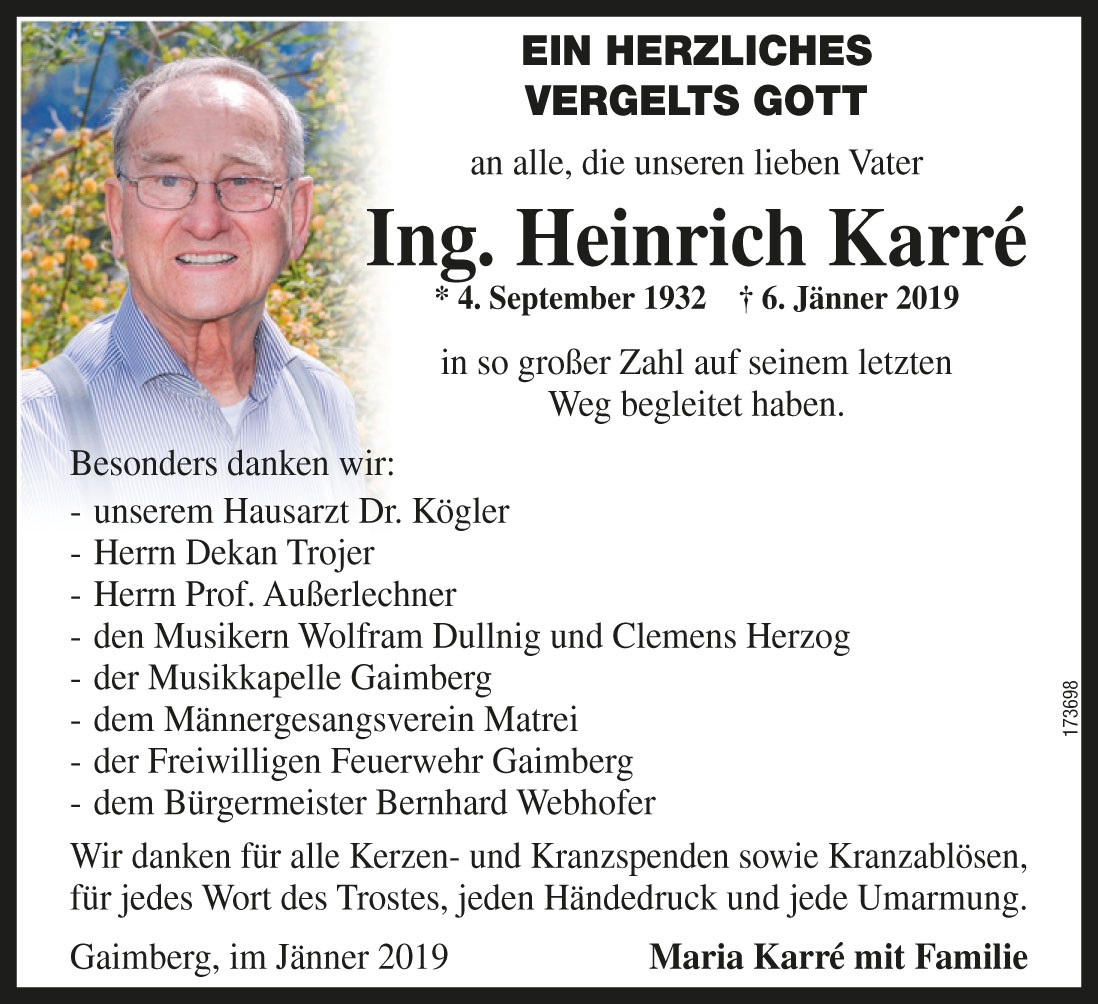 Ing. Heinrich Karr&eacute;