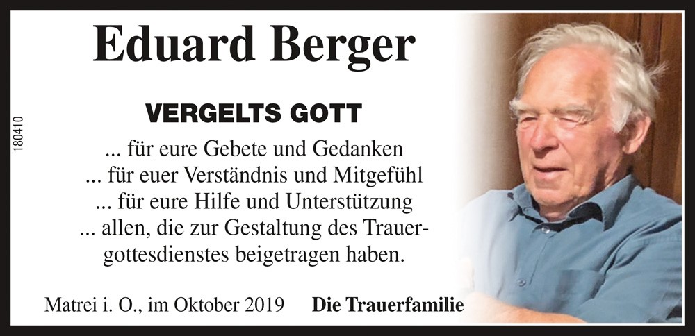 Eduard Berger, vlg. Gelenzer