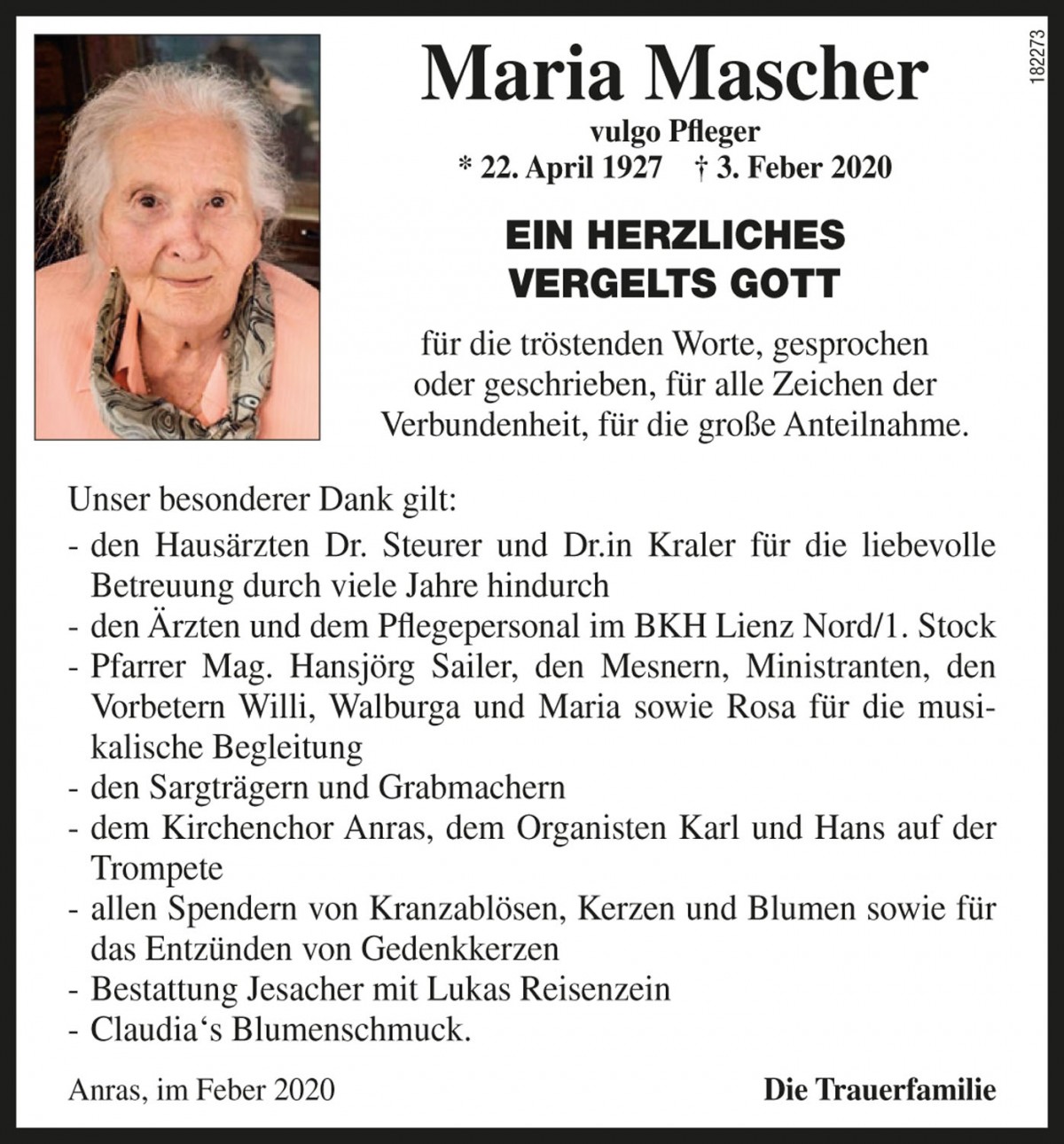 Maria Mascher, vlg. Pfleger