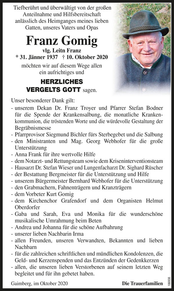 Franz Gomig, vlg. Leitn