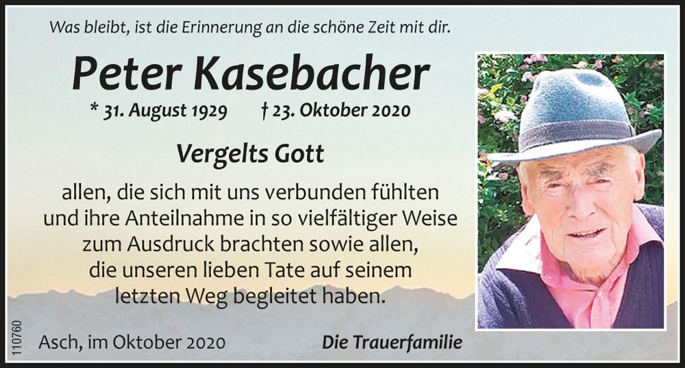 Peter Kasebacher, vlg. Engeler