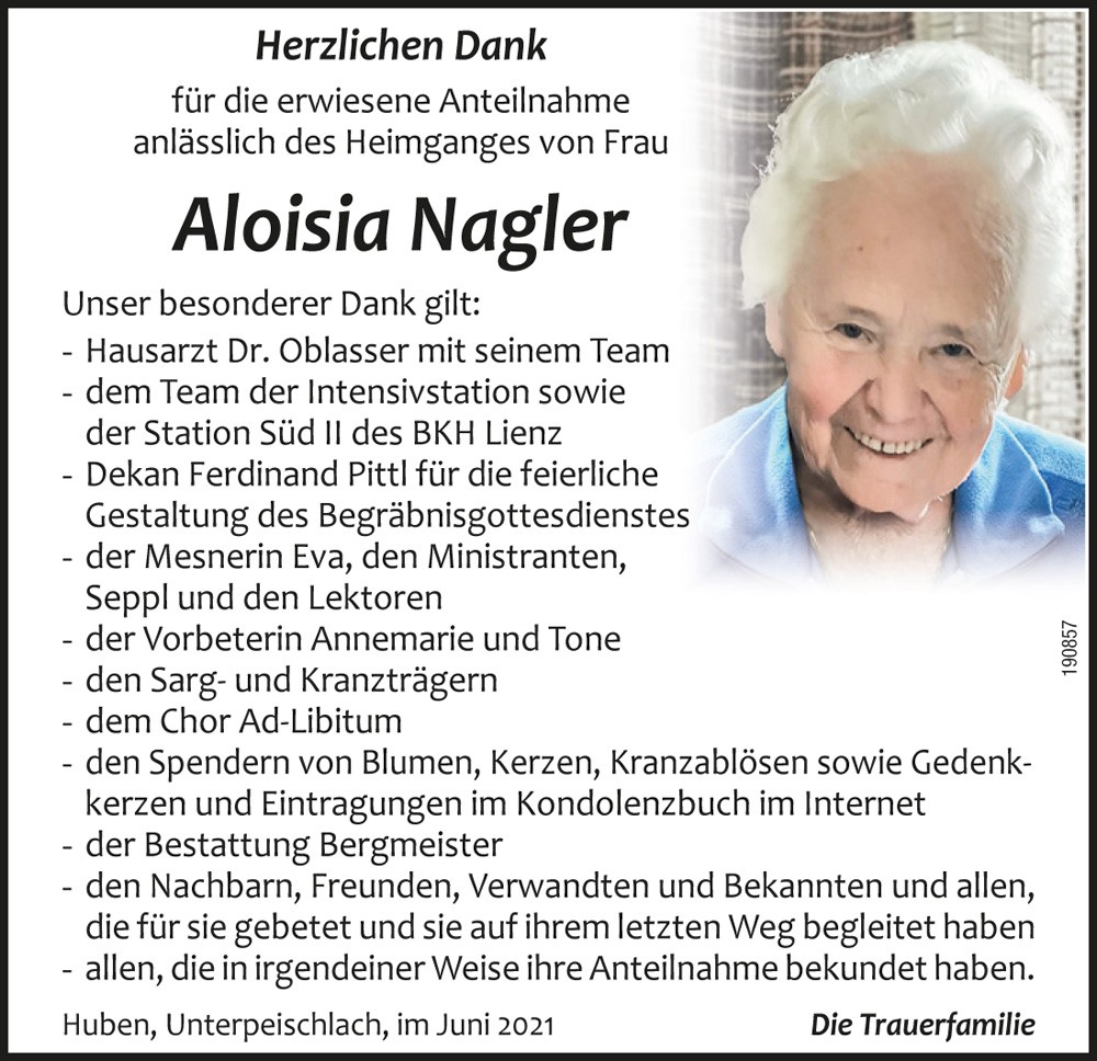 Aloisia Nagler, geb. Marchetti