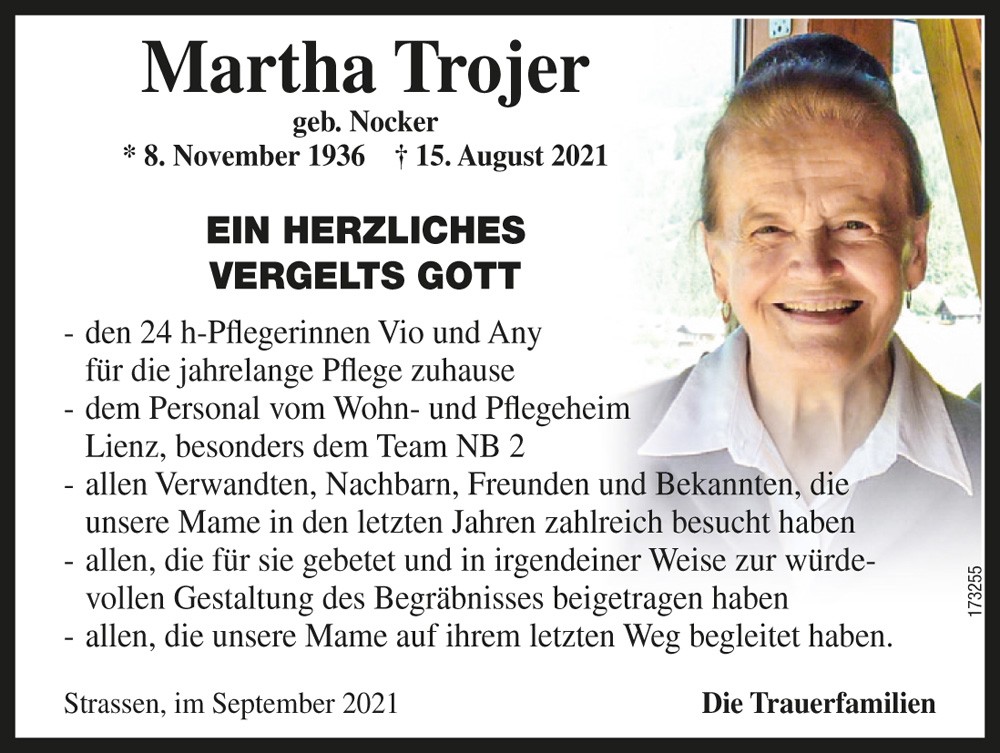 Martha Trojer, geb. Nocker