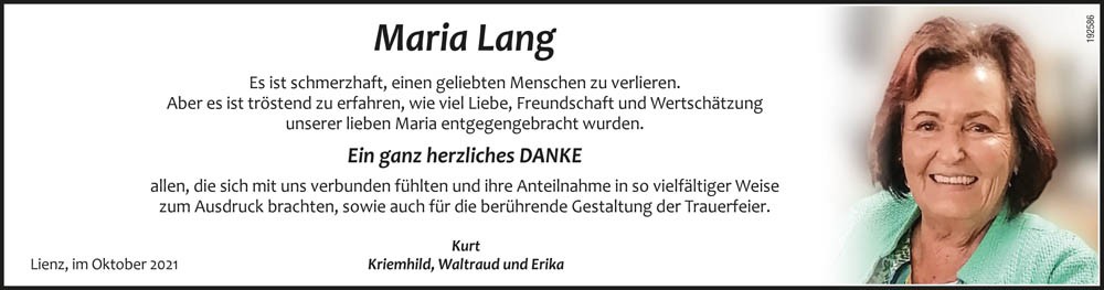 Maria Lang, geb. Mayer, Dipl. Kosmetikerin