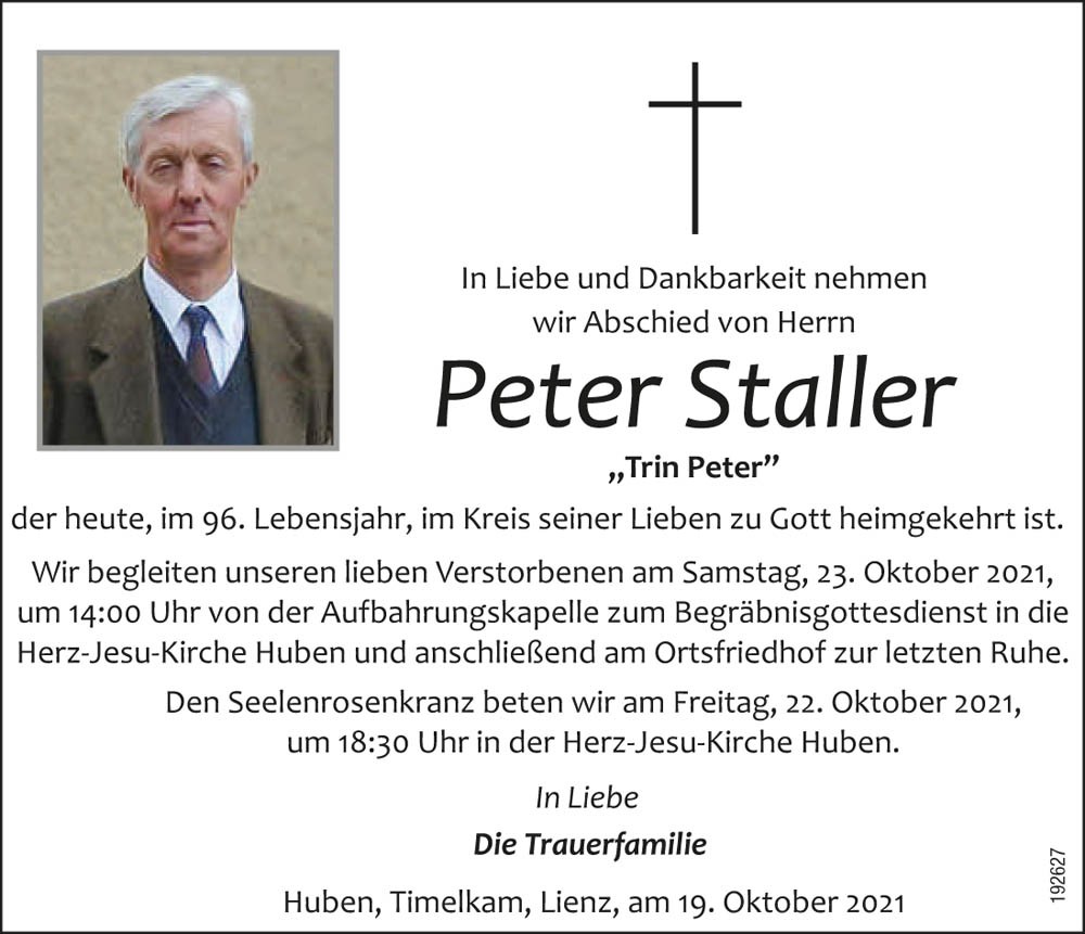 Peter Staller "Trin Peter" 