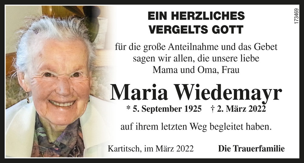 Maria Wiedemayr, geb. Strasser
