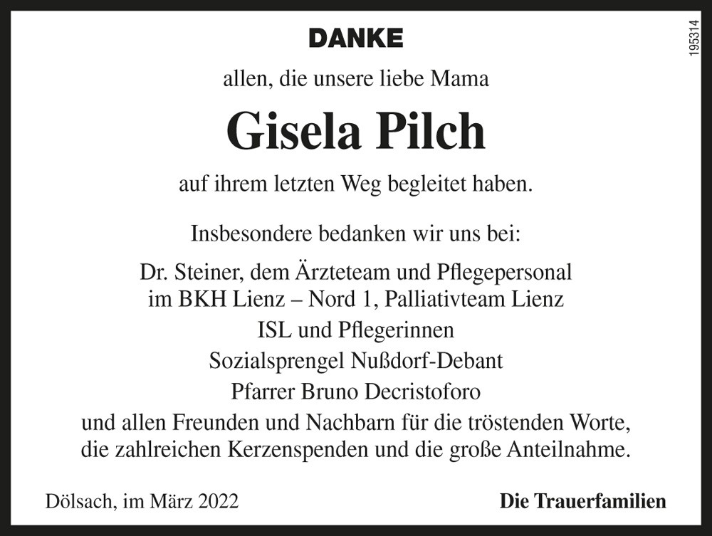 Gisela Pilch, geb. M&uuml;ller