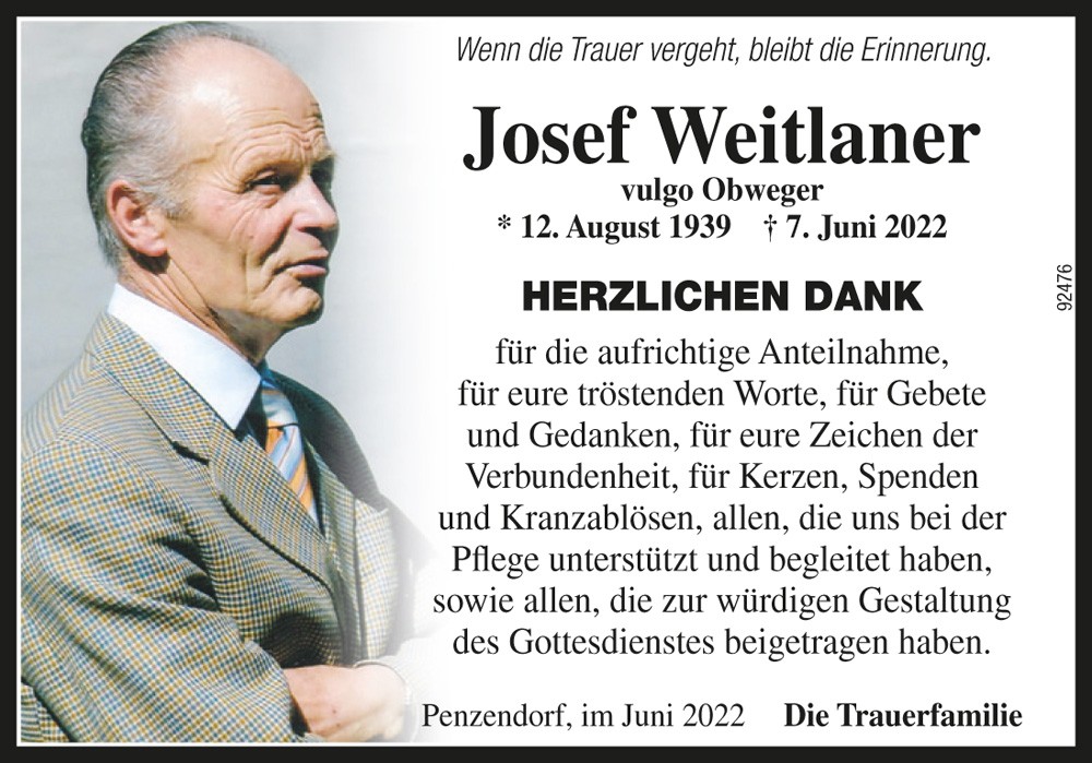 Josef Weitlaner, vlg. Obweger