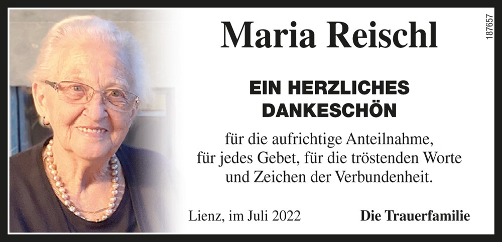 Maria Reischl, geb. Schwaiger