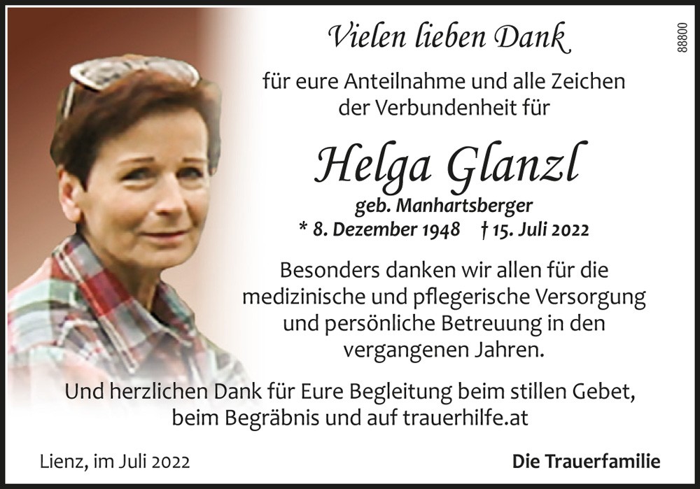 Helga Glanzl, geb. Manhartsberger
