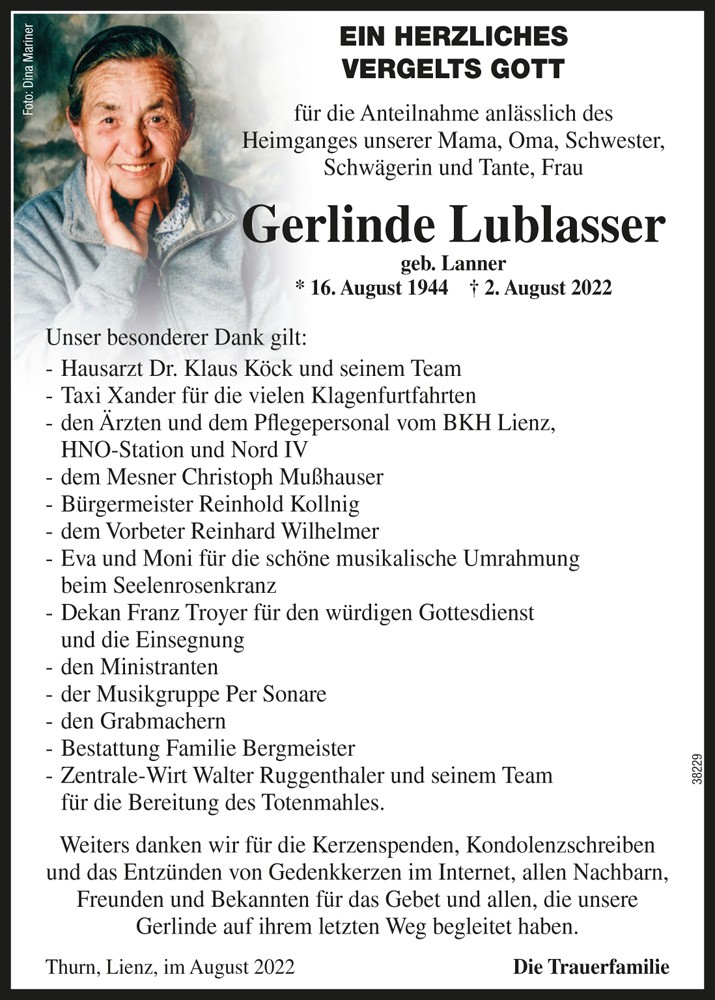 Gerlinde Lublasser, geb. Lanner