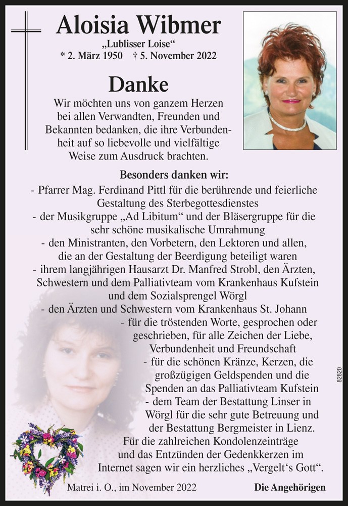 Aloisia Wibmer, "Lublisser Loise"