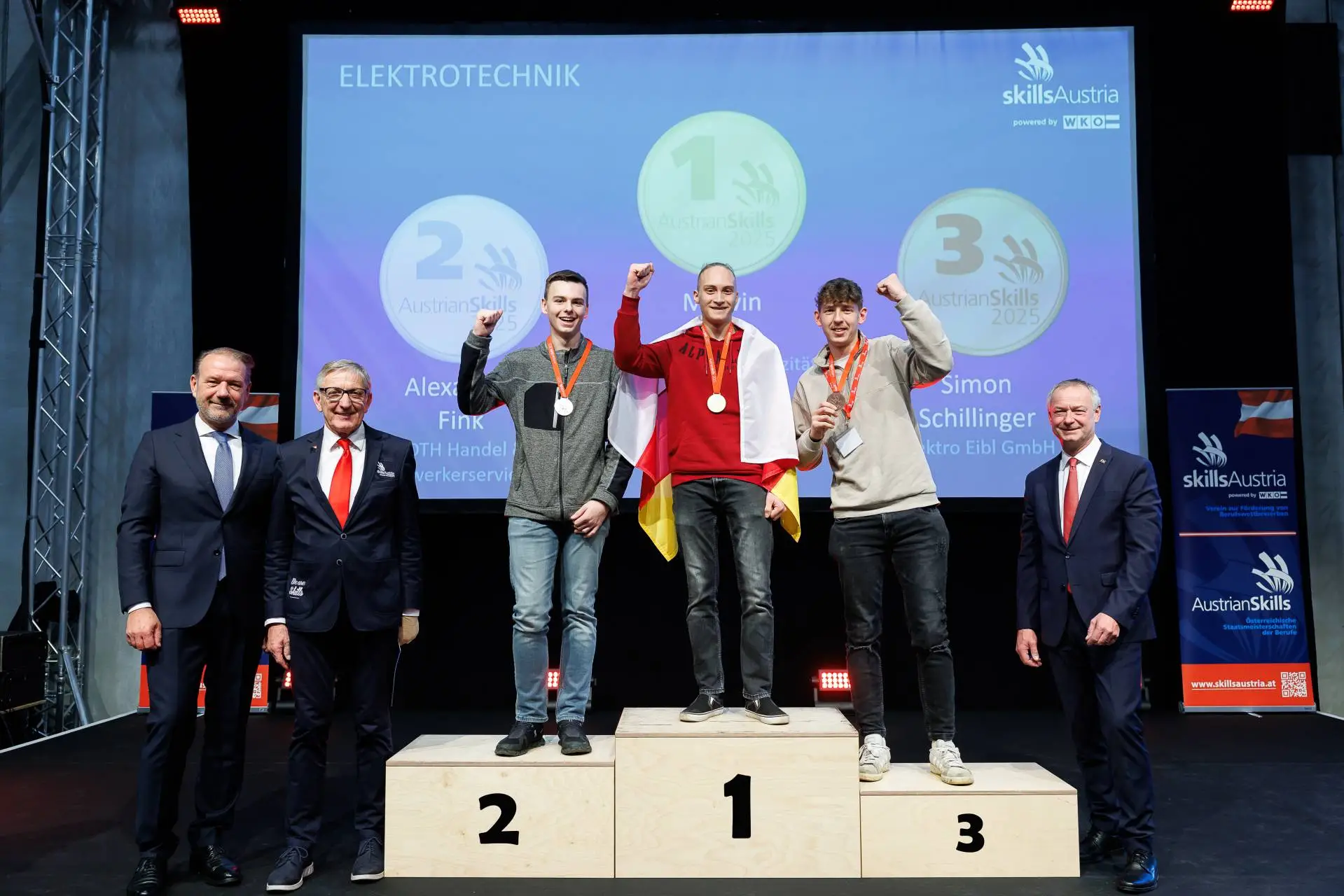 Gold holte sich auch Elektriker Marvin Varga, der seine Lehre bei der Kelag absolviert.