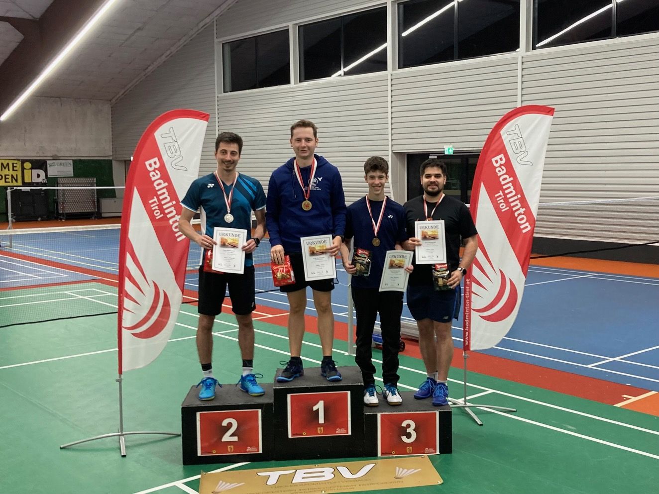 Das Siegespodest im Einzel Herren Allg. Klasse. Foto: Stangl