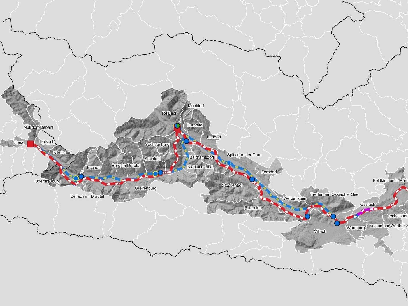 Die aktuelle Planungsstand ist auf der Homepage des Projektes (netzraumkaernten.at) einsehbar. Grafik: APG