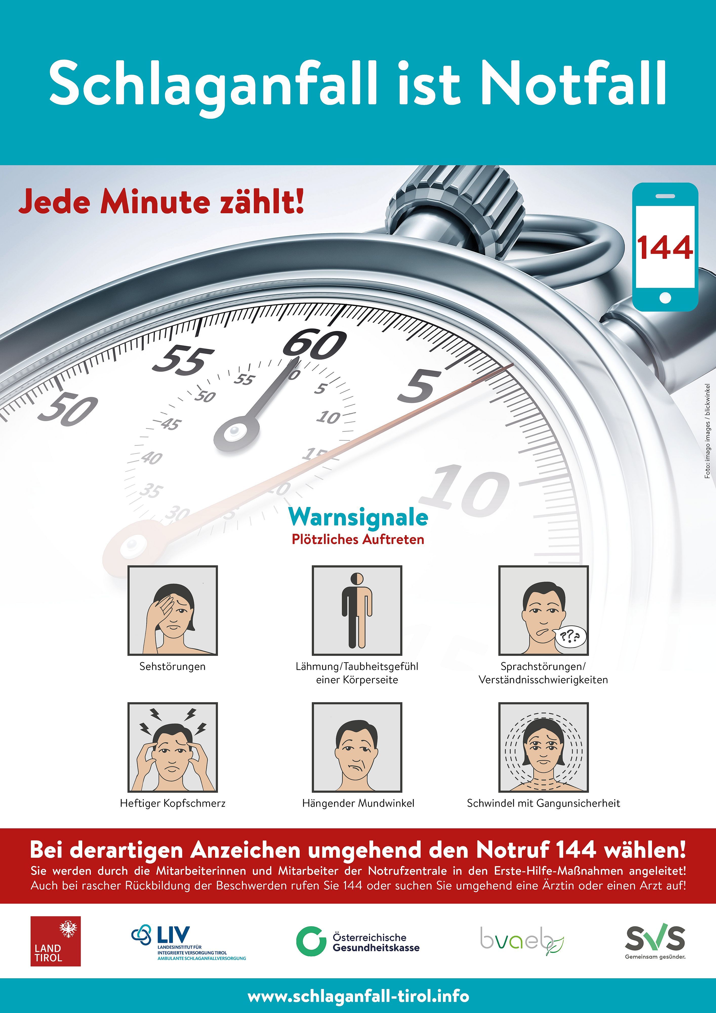 Land Tirol Schlaganfall Plakat