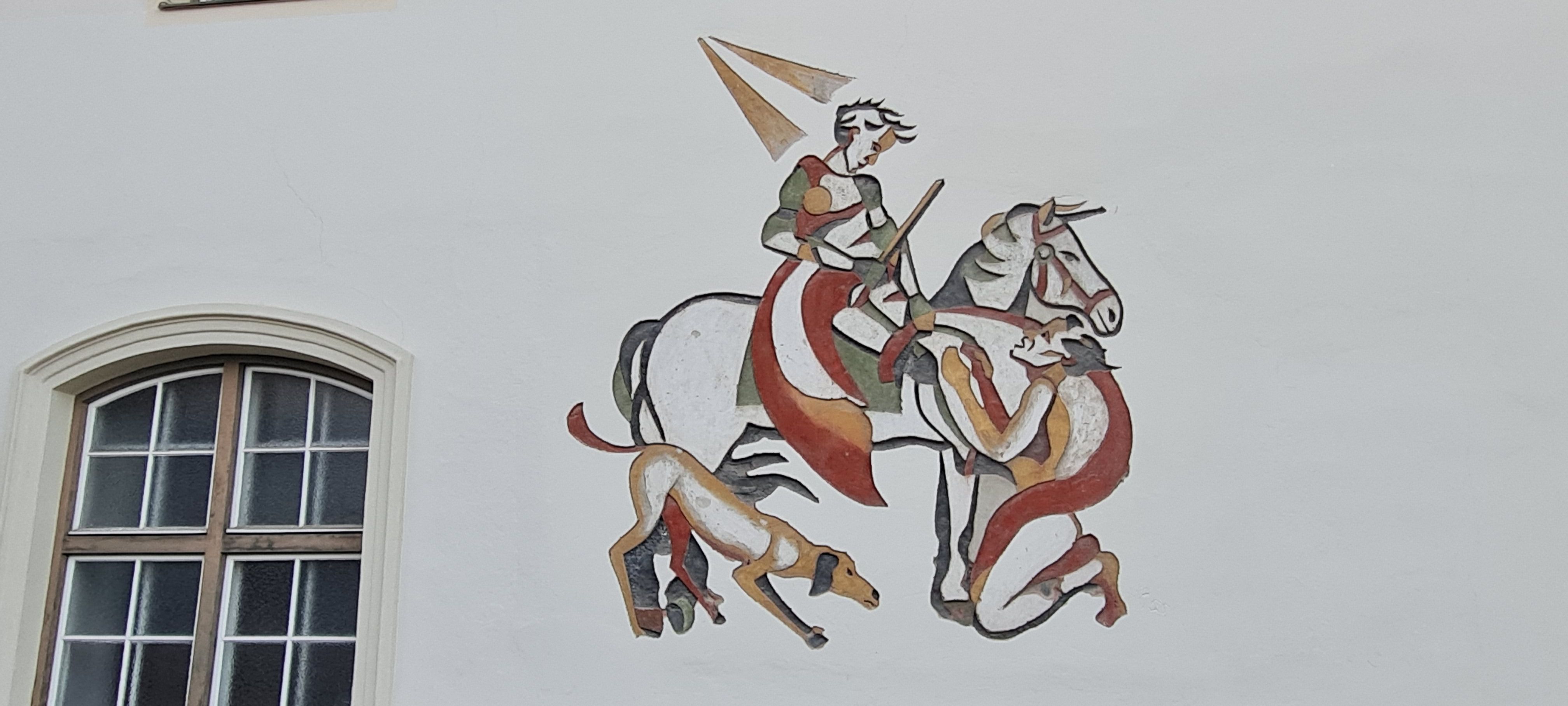 Sgraffito Werk am Pfarrjugendheim St. Andr&auml;, Foto: Zamojski